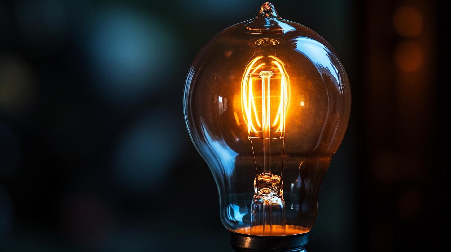 Bombilla brillando intensamente en un fondo oscuro, simbolizando claridad e innovación. La imagen refleja el poder y la importancia de la electricidad y la iluminación en el mundo moderno, y cómo una simple lamparita puede ser fuente de luz y de ideas. (Imagen ilustrativa Infobae)