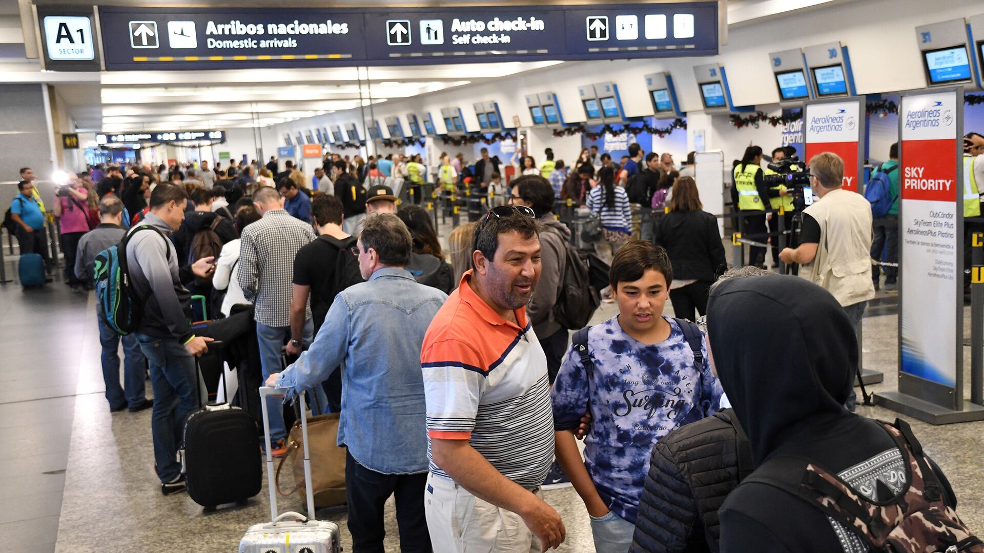 Demoras en Aeroparque Jorge Newbery. Foto de archivo: Gustavo Amarelle