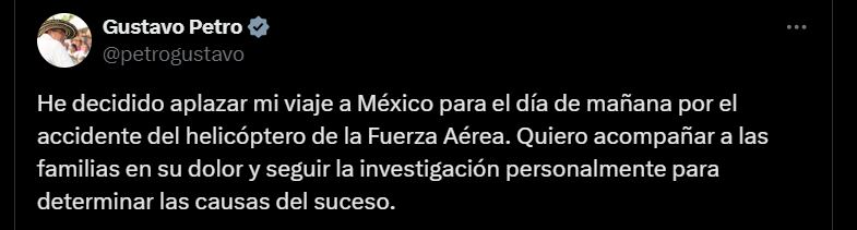 Gustavo Petro canceló su visita a México por situación en Vichada - crédito @petrogustavo/X