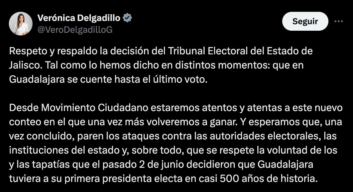 Verónica Delgadillo-Guadalajara-Jalisco-Elecciones 2024-México-27 de junio