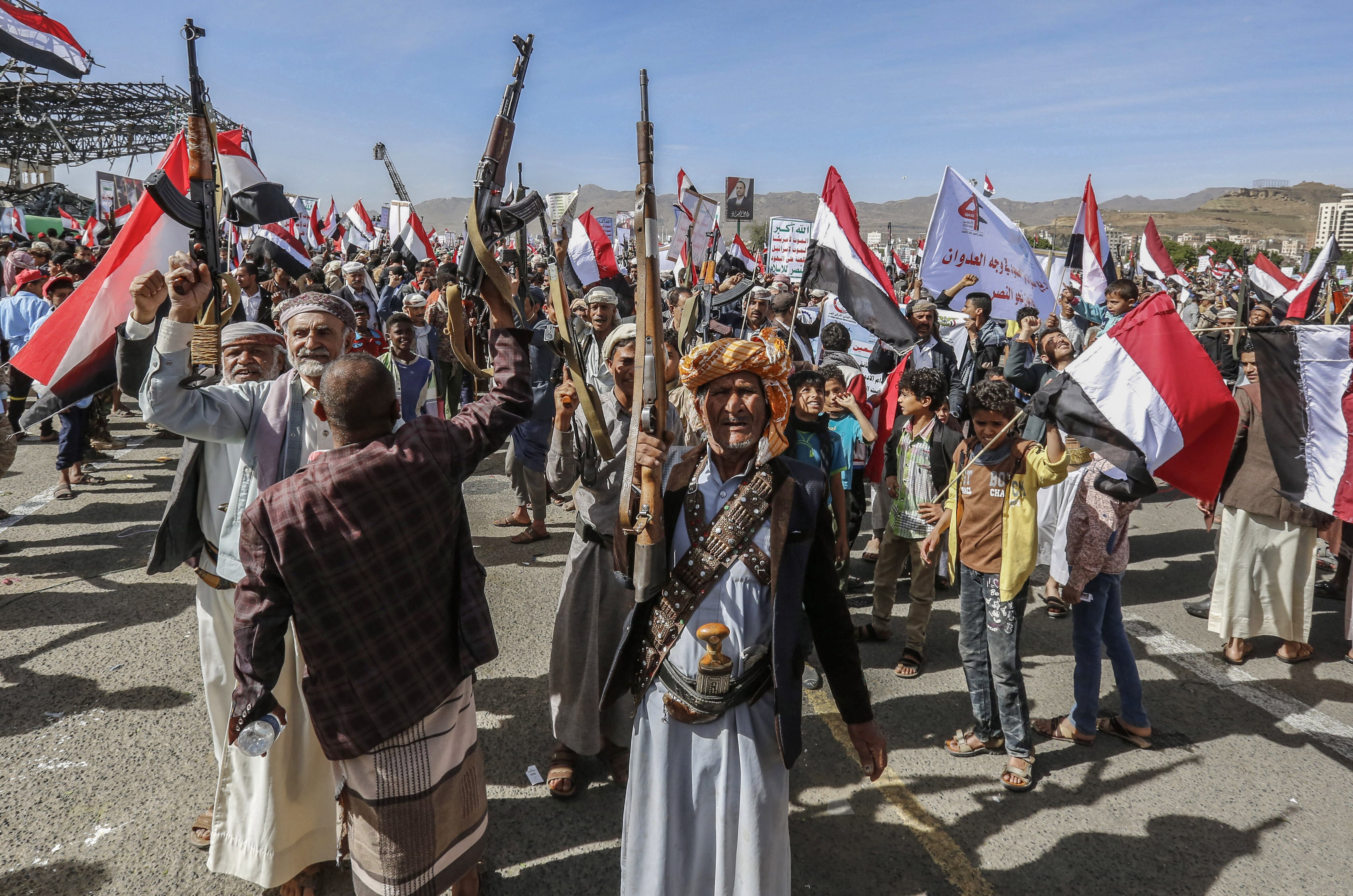 Miembros y seguidores de los houthis en Yemen. Sami Abdulrhman/dpa
