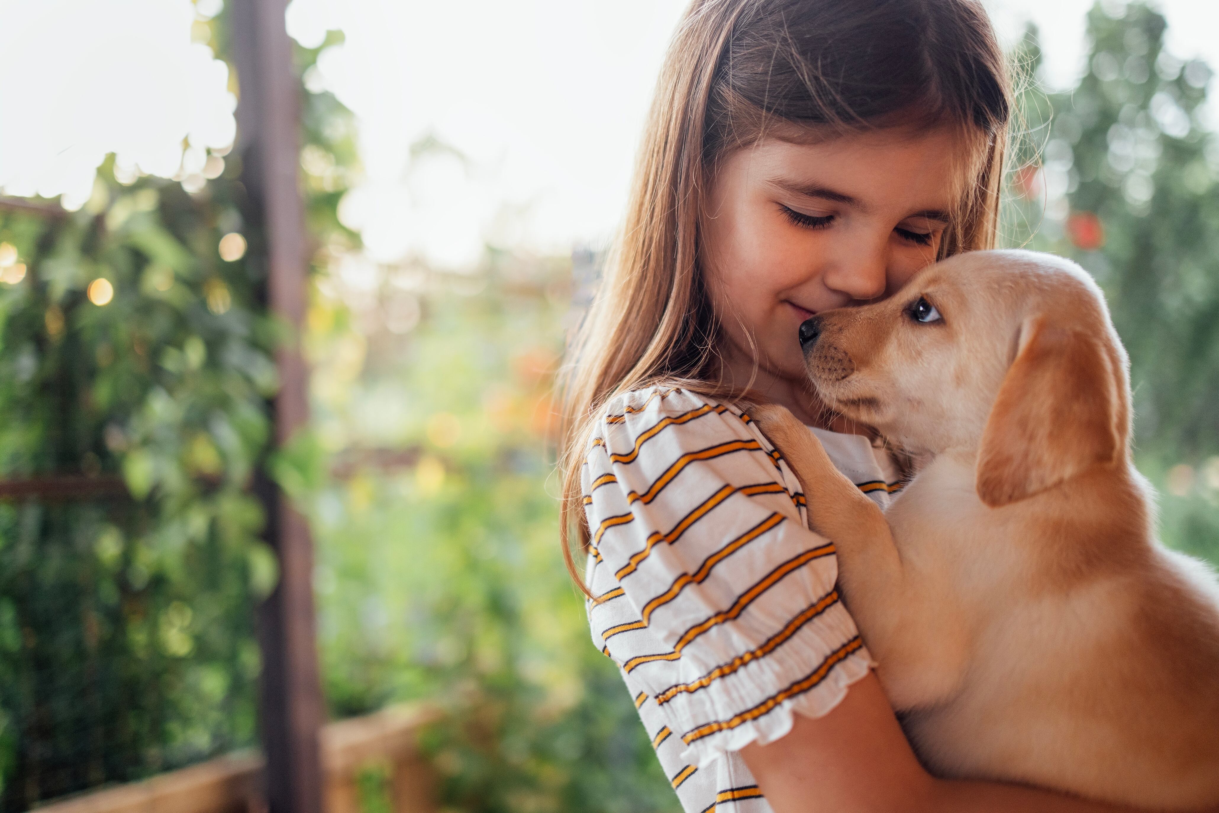 Una niña abraza a su perro (Shutterstock España)