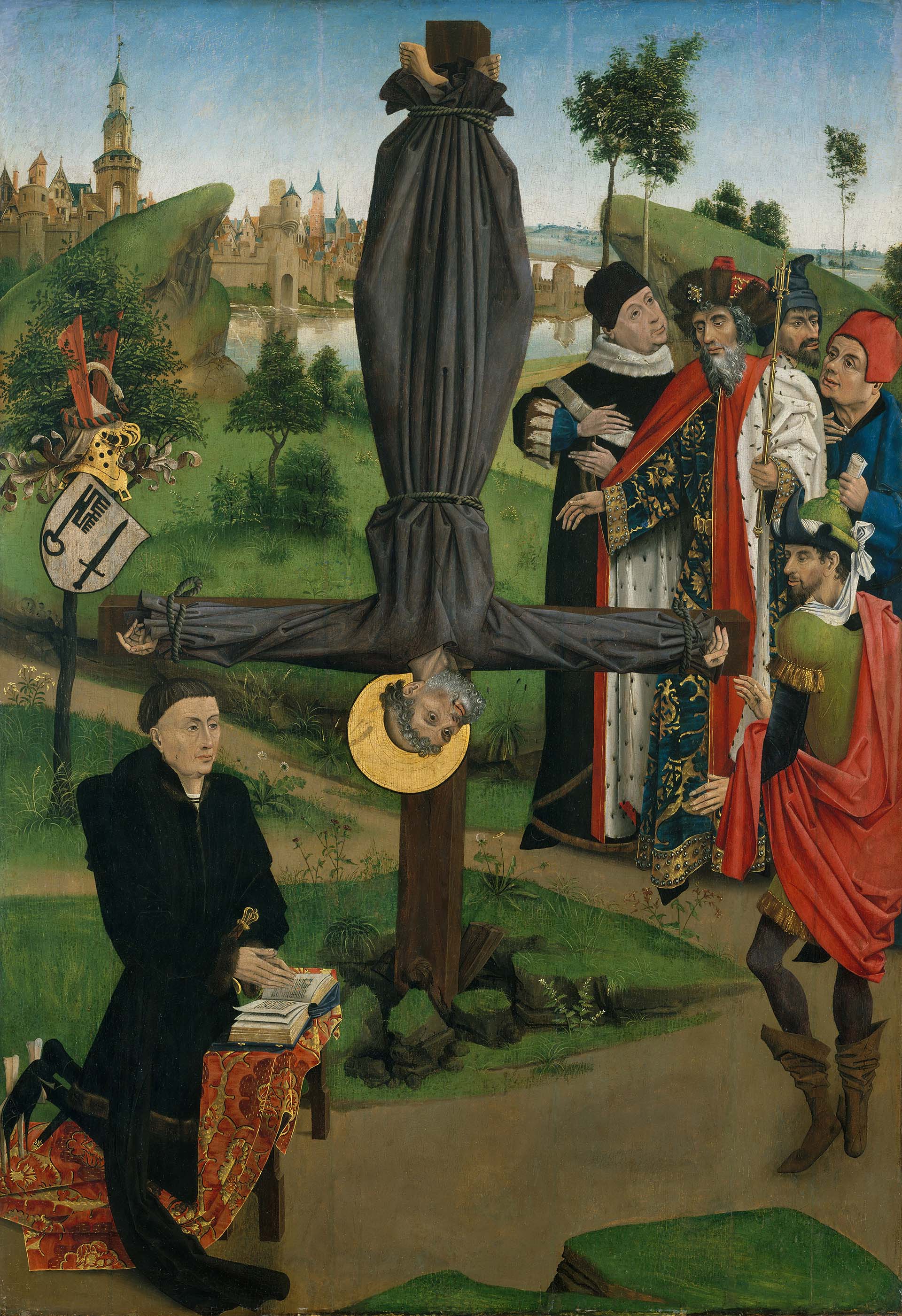 San Pedro crucificado con la cruz invertida