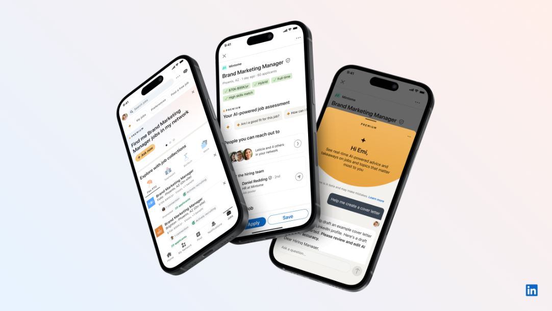 Las nuevas herramientas de IA están orientadas a que la búsqueda de empleo sea más natural, precisa y rápida para los usuarios que paguen la suscripción premium. (LinkedIn)