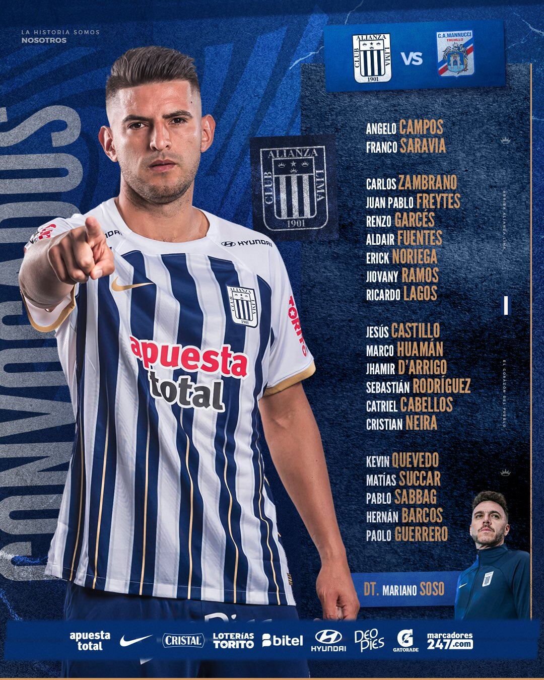 Paolo Guerrero es la principal novedad en la lista de convocados de Alianza Lima.