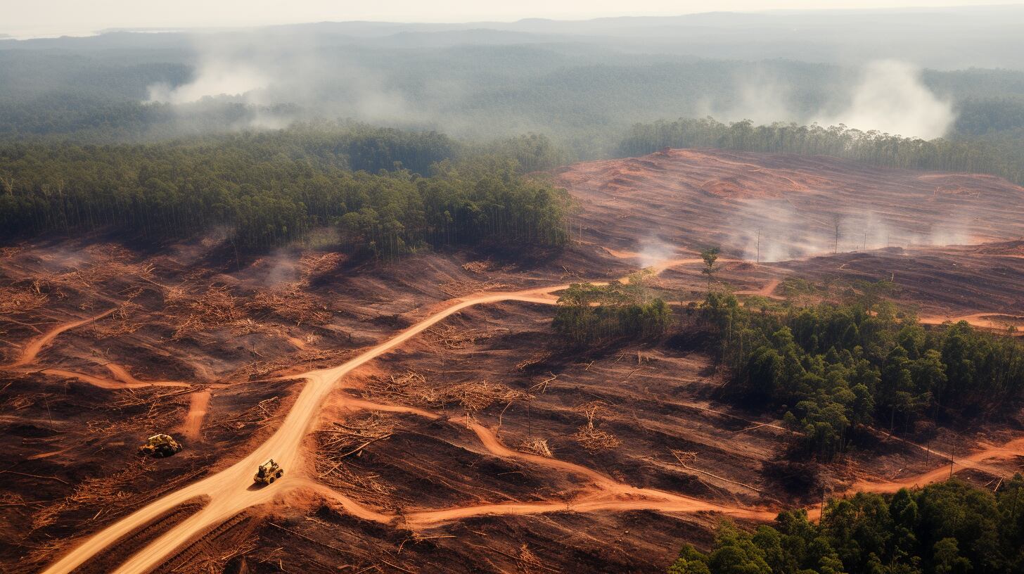 Imagen aérea de tala de árboles en un monte. (Imagen ilustrativa Infobae)