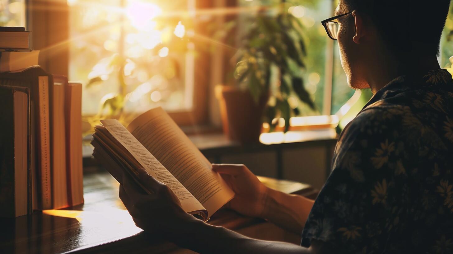 Imagen evocadora de una persona inmersa en la lectura, disfrutando de un libro bajo la luz natural de la ventana. Una escena que celebra la conexión entre el lector, la literatura y la imaginación. (Imagen Ilustrativa Infobae)