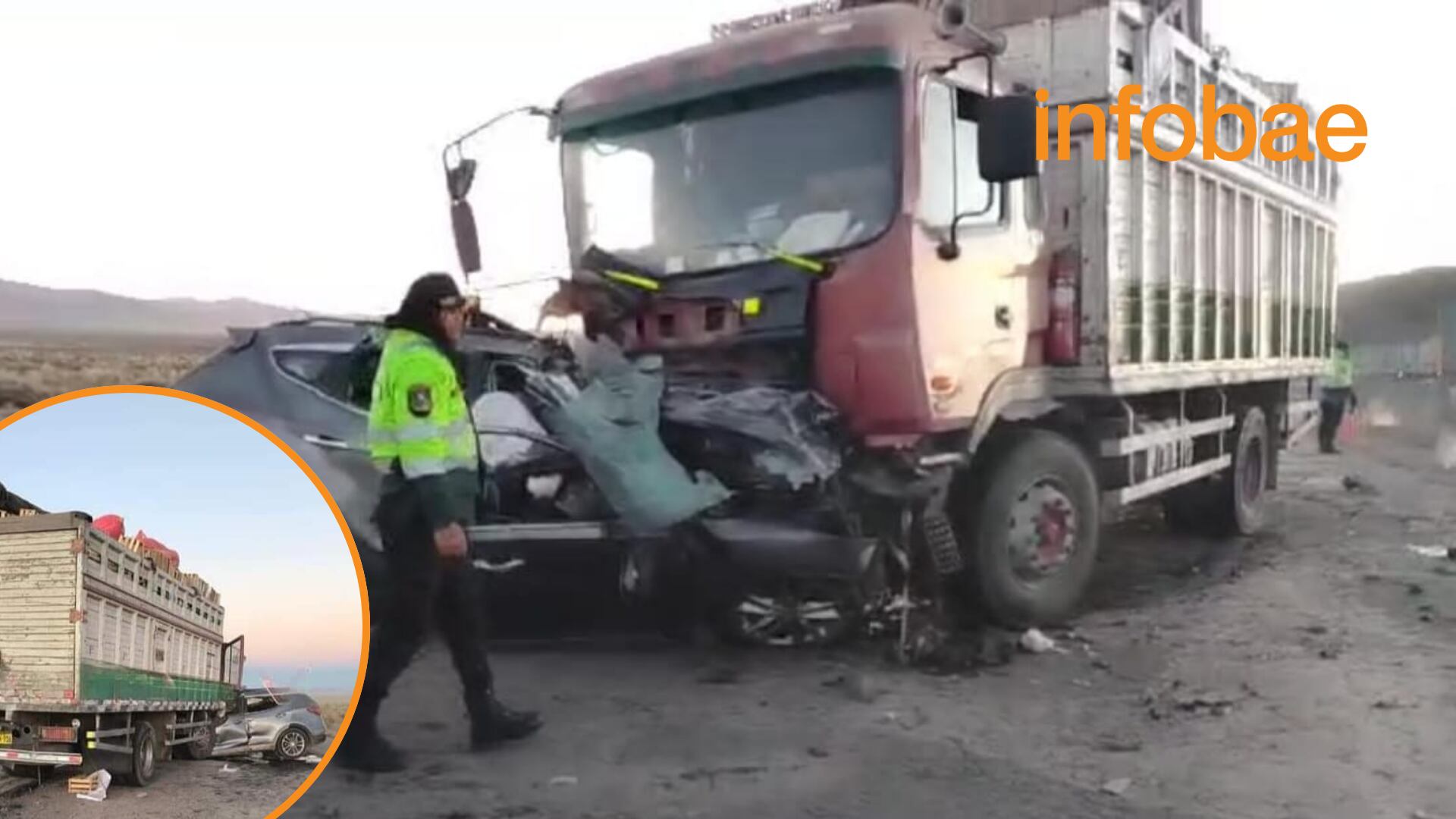 Choque frontal entre camión y camioneta en Arequipa: tres personas fallecidas y dos sobrevivientes. (Foto: Composición - Infobae/Renato Silva/Red Noticias Puno/Primicia Periodística)