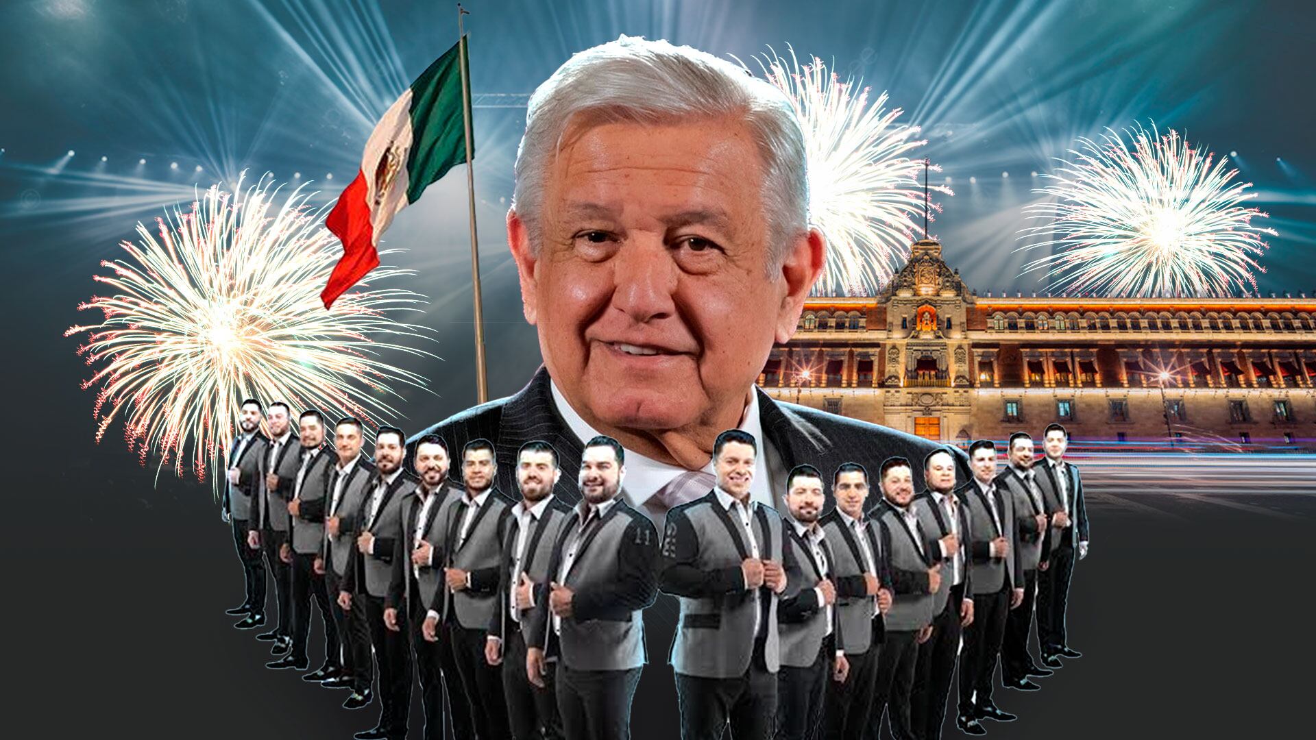 AMLO banda. (Foto: Jesús Abraham Aviles)