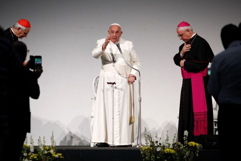 El papa Francisco asiste a la 50ª Semana Social de los Católicos en el "Generali Convention Center" de Trieste, Italia. 7 de julio de 2024. REUTERS/Alessandro Garofalo