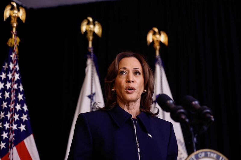 La candidata presidencial demócrata y vicepresidenta de Estados Unidos, Kamala Harris (REUTERS/Evelyn Hockstein)