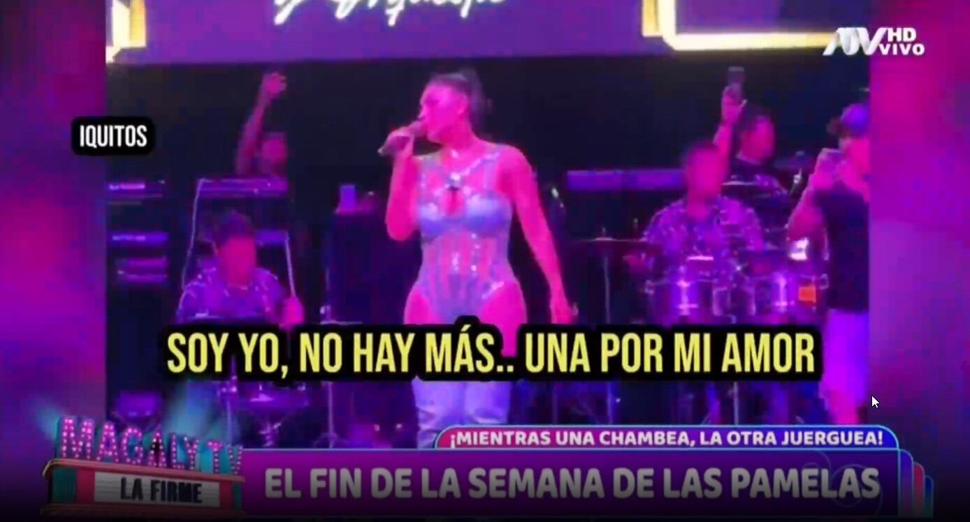 Pamela Franco envía potente mensaje para ¿Christian Cueva?, en concierto: “Soy yo, no hay más mi amor”. (Captura: Magaly TV La Firme)