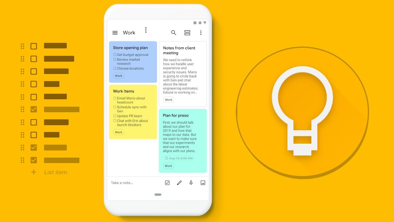 Google Keep, la aplicación para hacer listas de compras