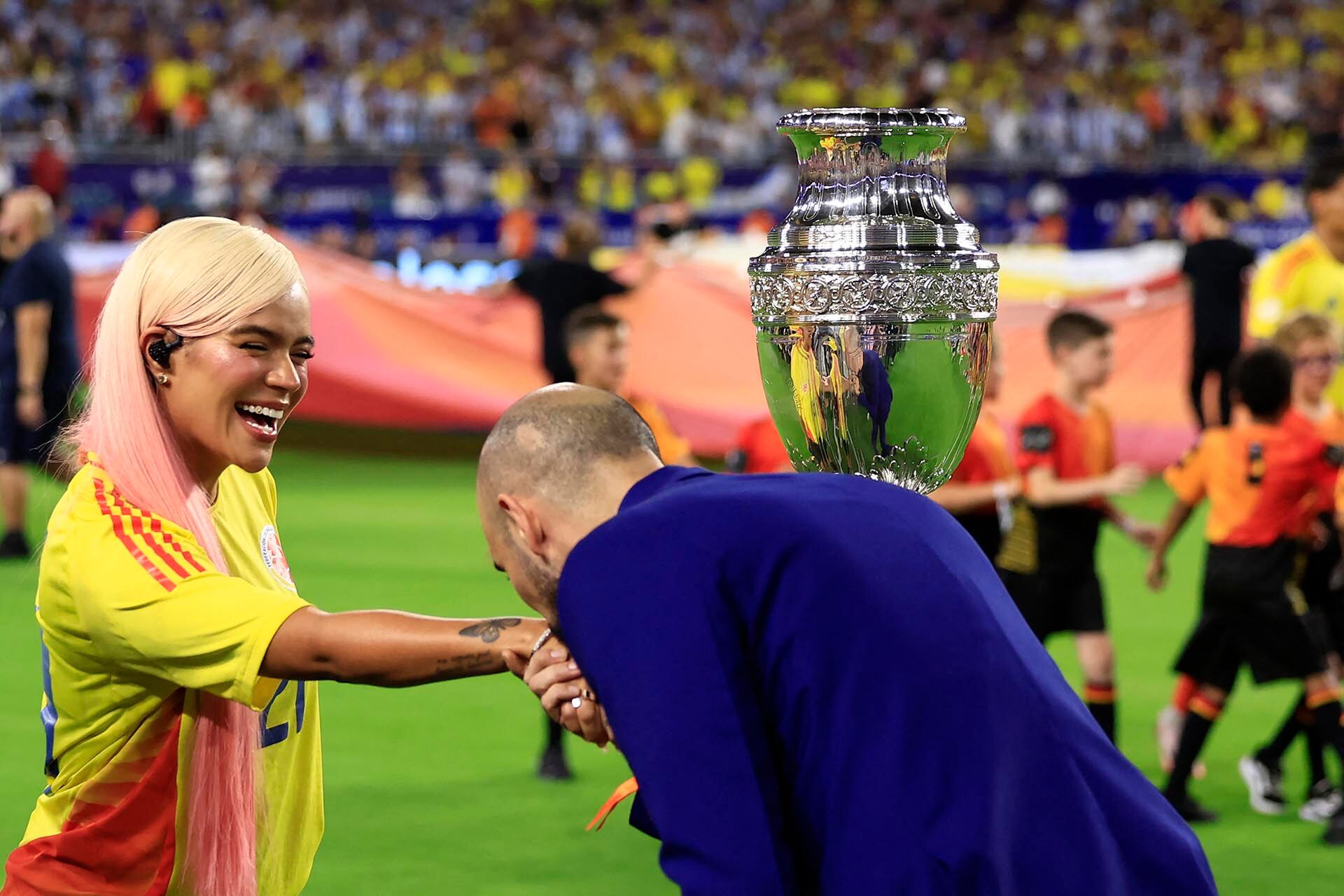 Copa América 2024 - Argentina Colombia - Abel Pintos y Carol G