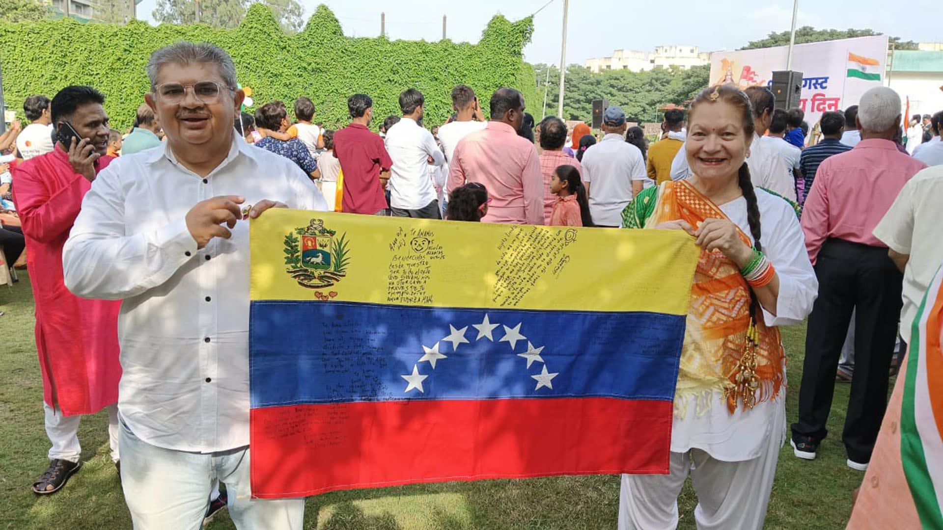 Protesta de venezolanos en India