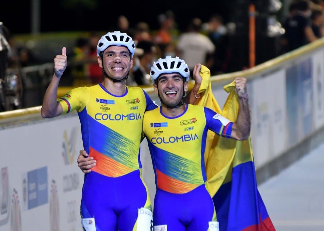 Óscar Cobo y Daniel Zapata obtuvieron las últimas medallas para Colombia este sábado en el Mundial de Patinaje de Ibagué. Foto: Alcaldía de Ibagué