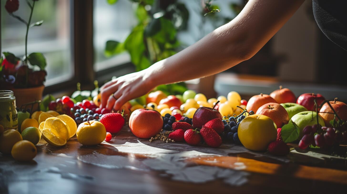 Equilibrio en la cocina: La foto muestra a una persona organizando frutas y verduras, destacando la armonía nutricional, la elección consciente de alimentos saludables y la importancia de las vitaminas para una vida sana. Explora la esencia de una dieta equilibrada. (Imagen Ilustrativa Infobae)