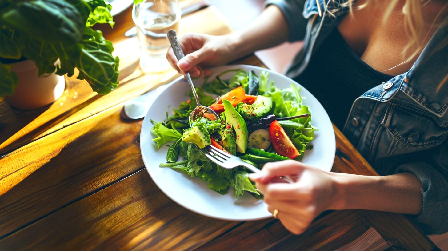 una persona come un plato de ensalada de palta - (Imagen Ilustrativa Infobae)