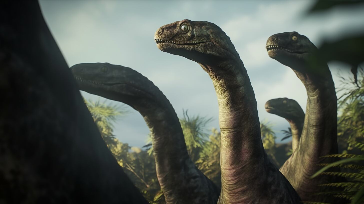 Imagen que revela al majestuoso Brontosaurus en el mundo de la mega fauna prehistórica, destacando su anatomía y fuerza. - (Imagen ilustrativa Infobae)