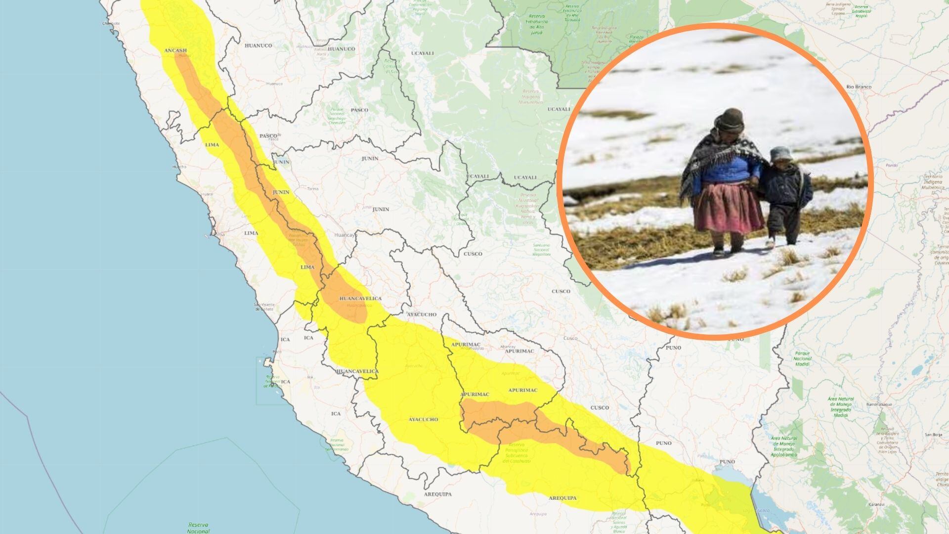 Senamhi - DANA Fausto - Lluvias - Nieve - Granizo - Peru