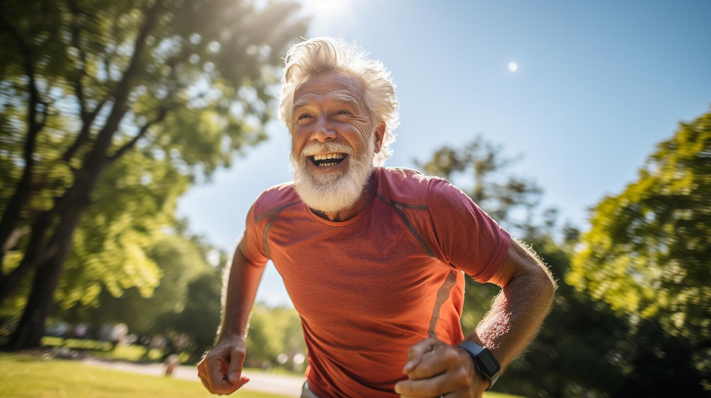 Imagen motivadora de un adulto mayor corriendo con vitalidad. La foto resalta la inspiradora determinación de mantenerse activo, promoviendo la salud y la longevidad en la edad dorada. (Imagen ilustrativa Infobae)