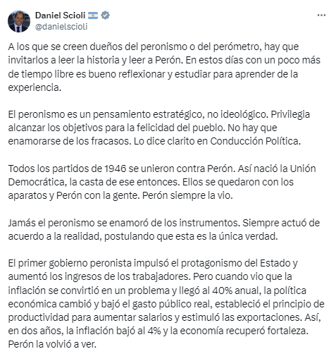 Daniel Scioli tuit