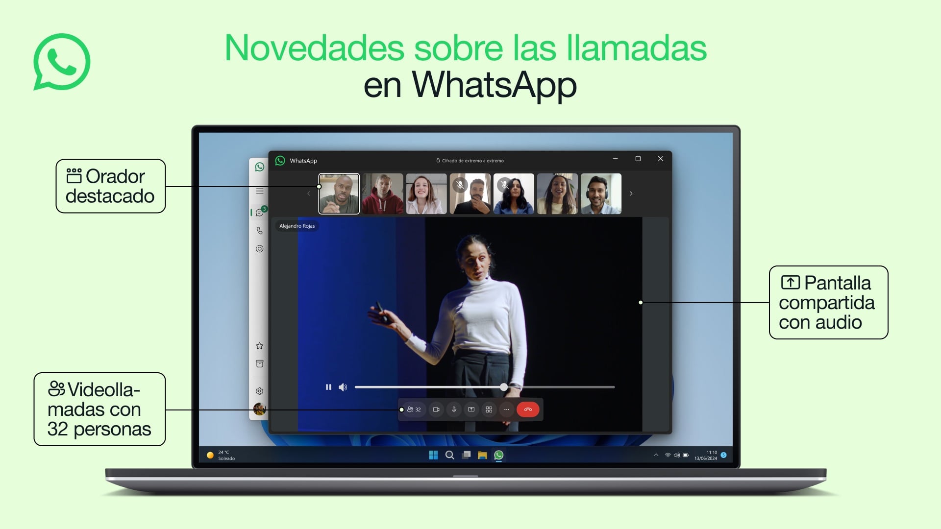 Las videollamadas de WhatsApp permiten hasta 32 participantes. (WhatsApp)