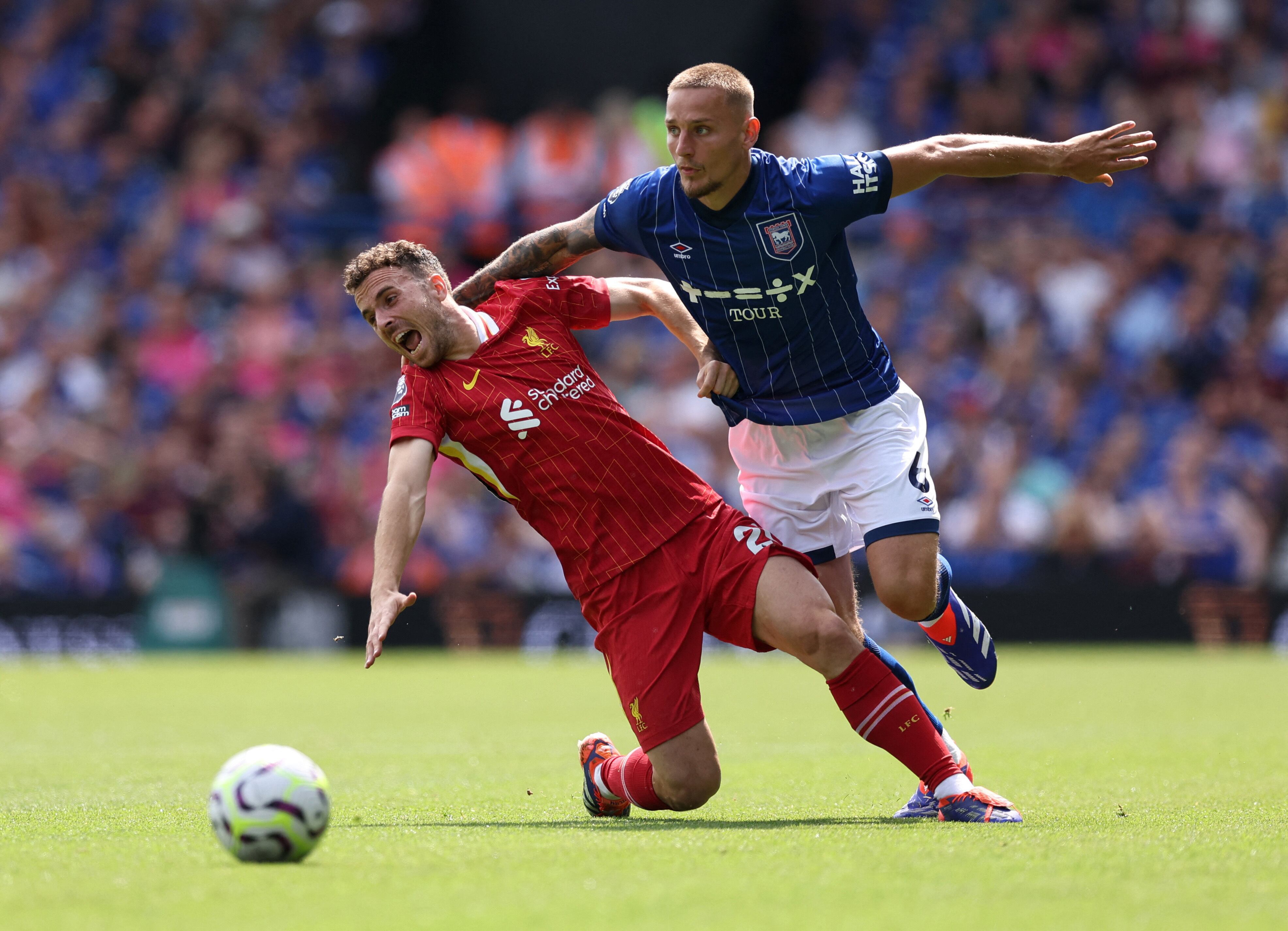 El portugués Diogo Jota también es una de las fichas para Liverpool -crédito David Klein/REUTERS  