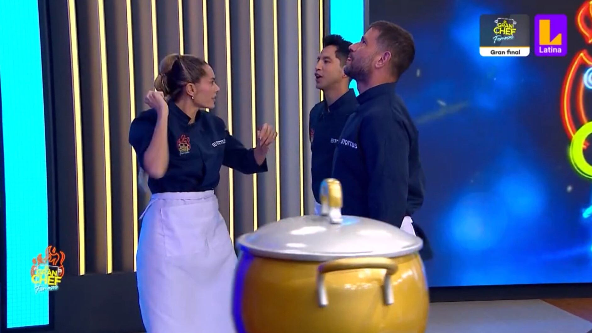 Yaco Eskenazi, Santiago Suárez y Brenda Carvalho en la gran final.