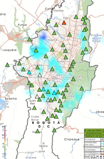 Lluvias en Bogotá - crédito @IDIGER
 / X