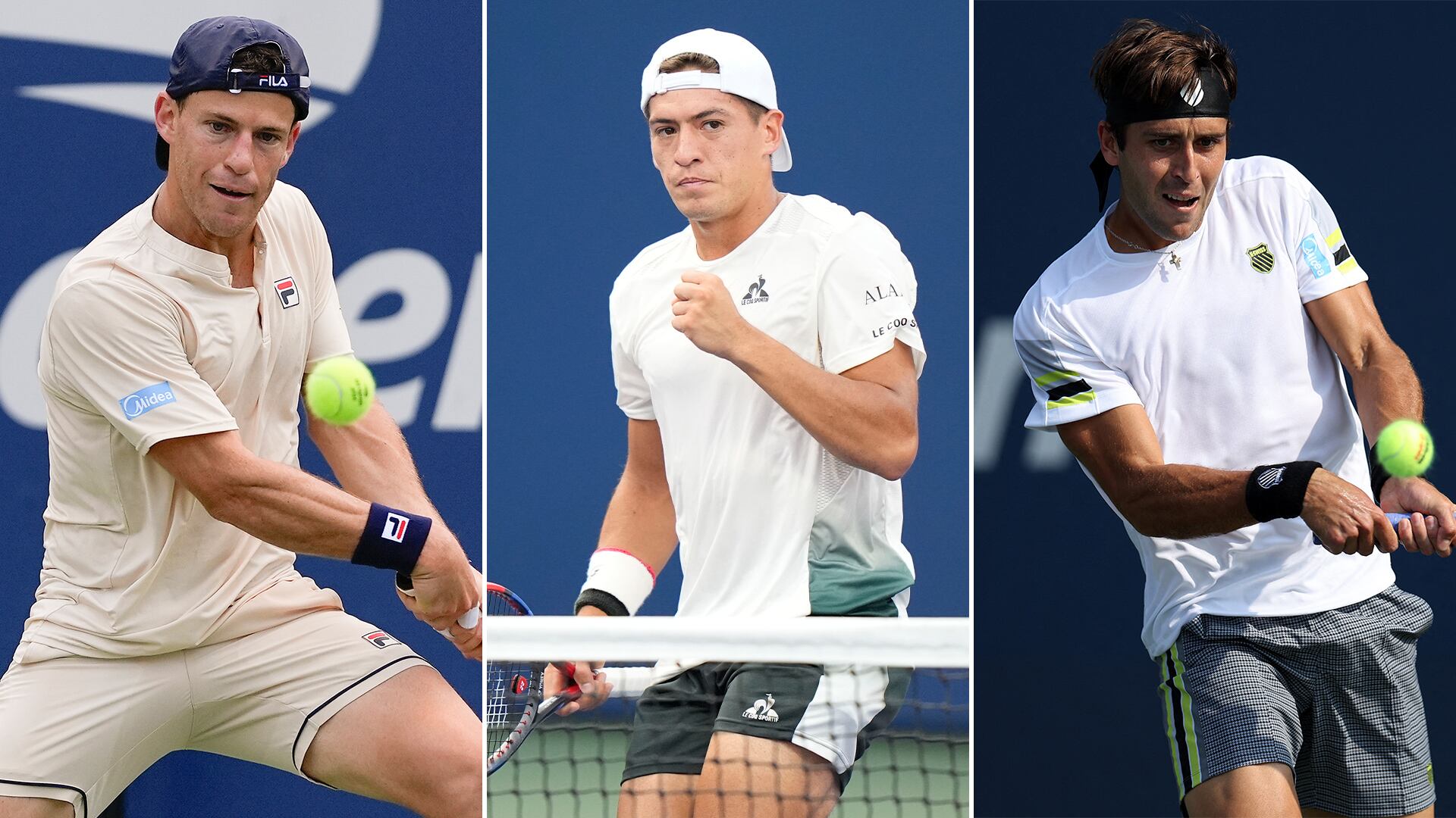 Diego Schwartzman, Sebastián Baéz y Tomás Etcheverry US Open