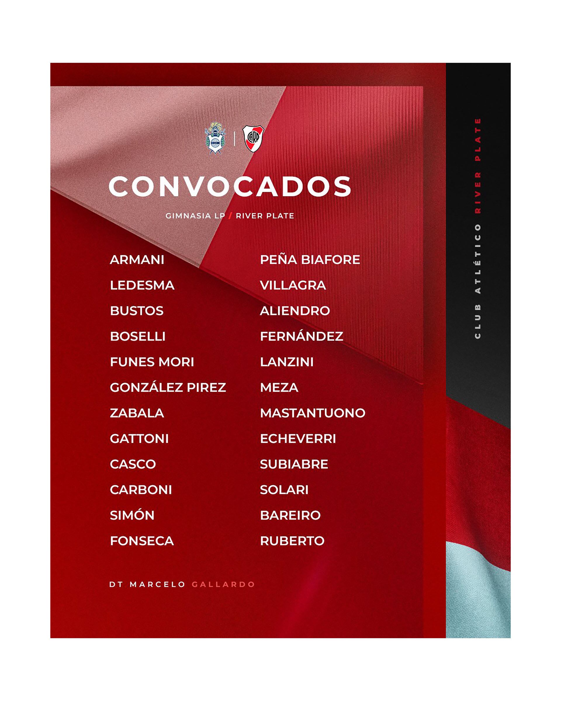 Convocados River Plate