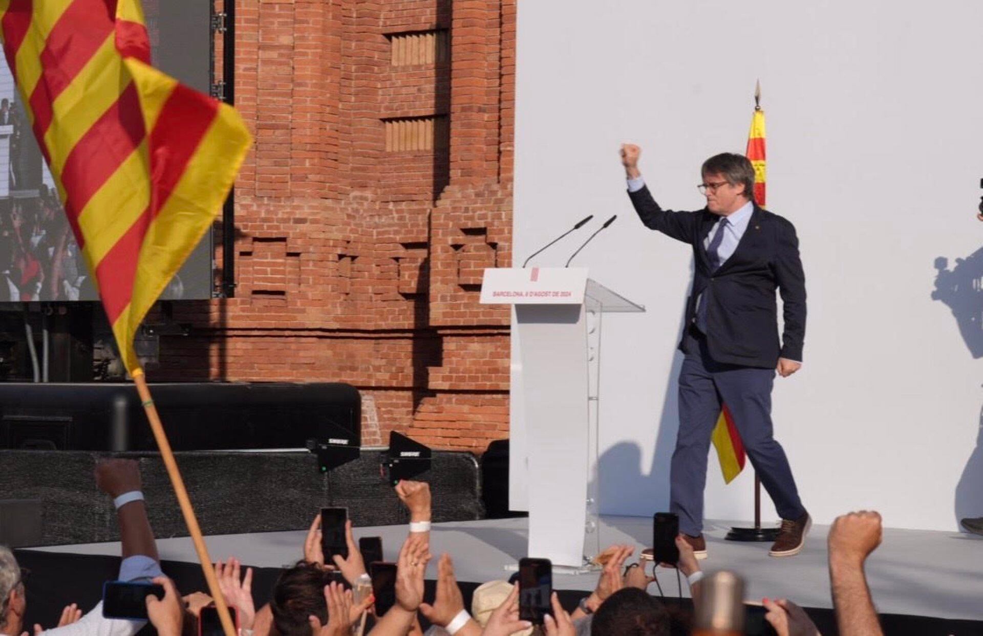 Carles Puigdemont, este jueves en su fugaz reaparición en España. (David Zorrakino/Europa Press)