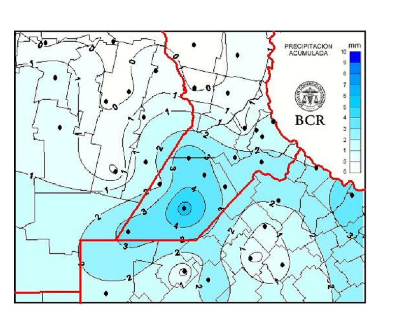 Precipitación acumulada en la Región Agrícola Núcleo