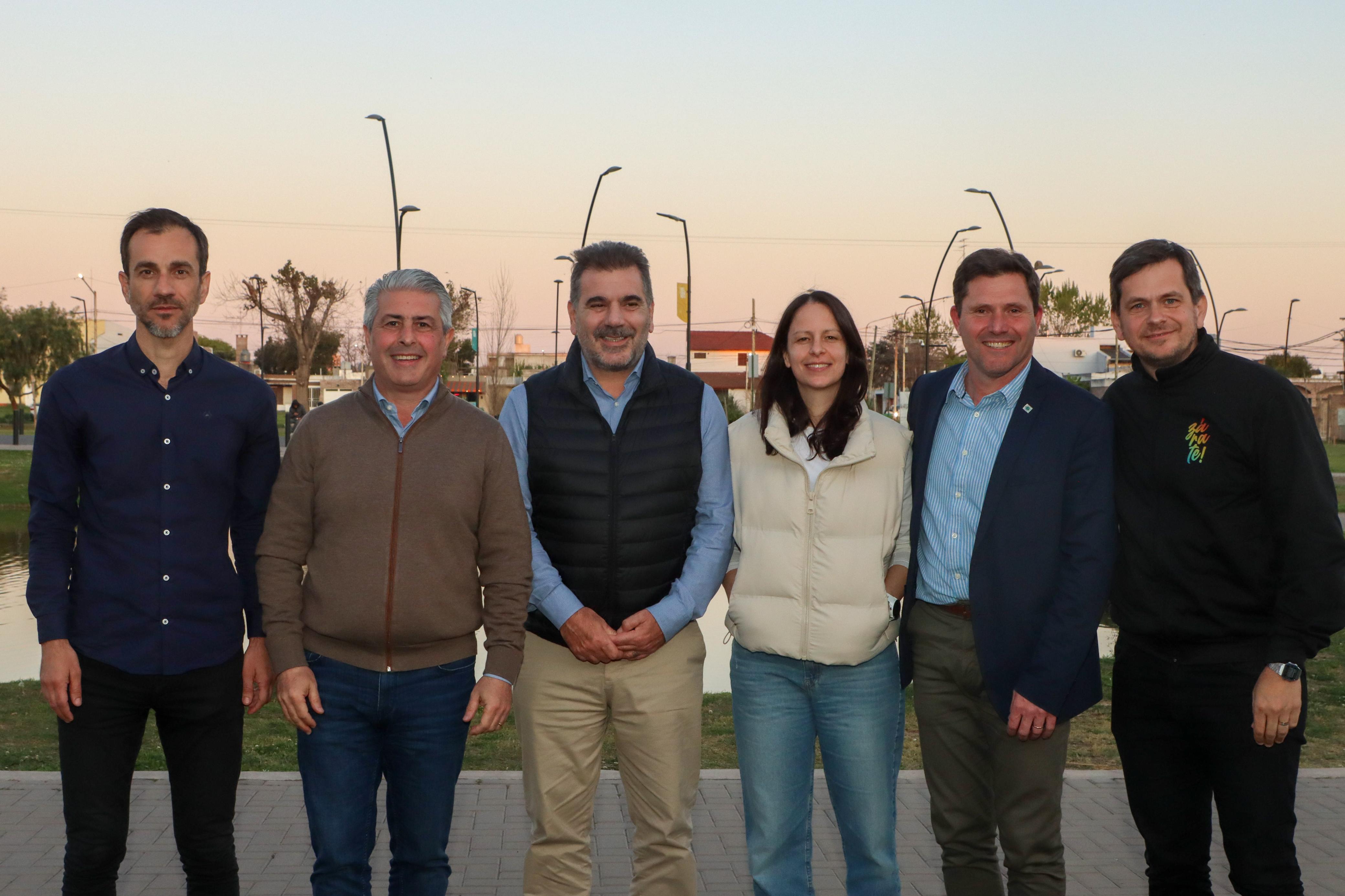 Cristian Ritondo y Soledad Martínez en un acto con intendentes del PRO en Pergamino