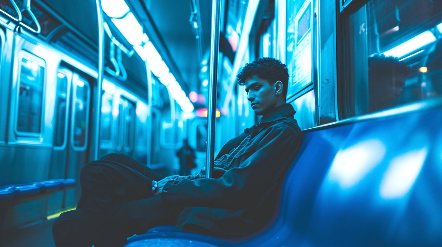 Un joven hombre sentado solo en un subte - (Imagen Ilustrativa Infobae)