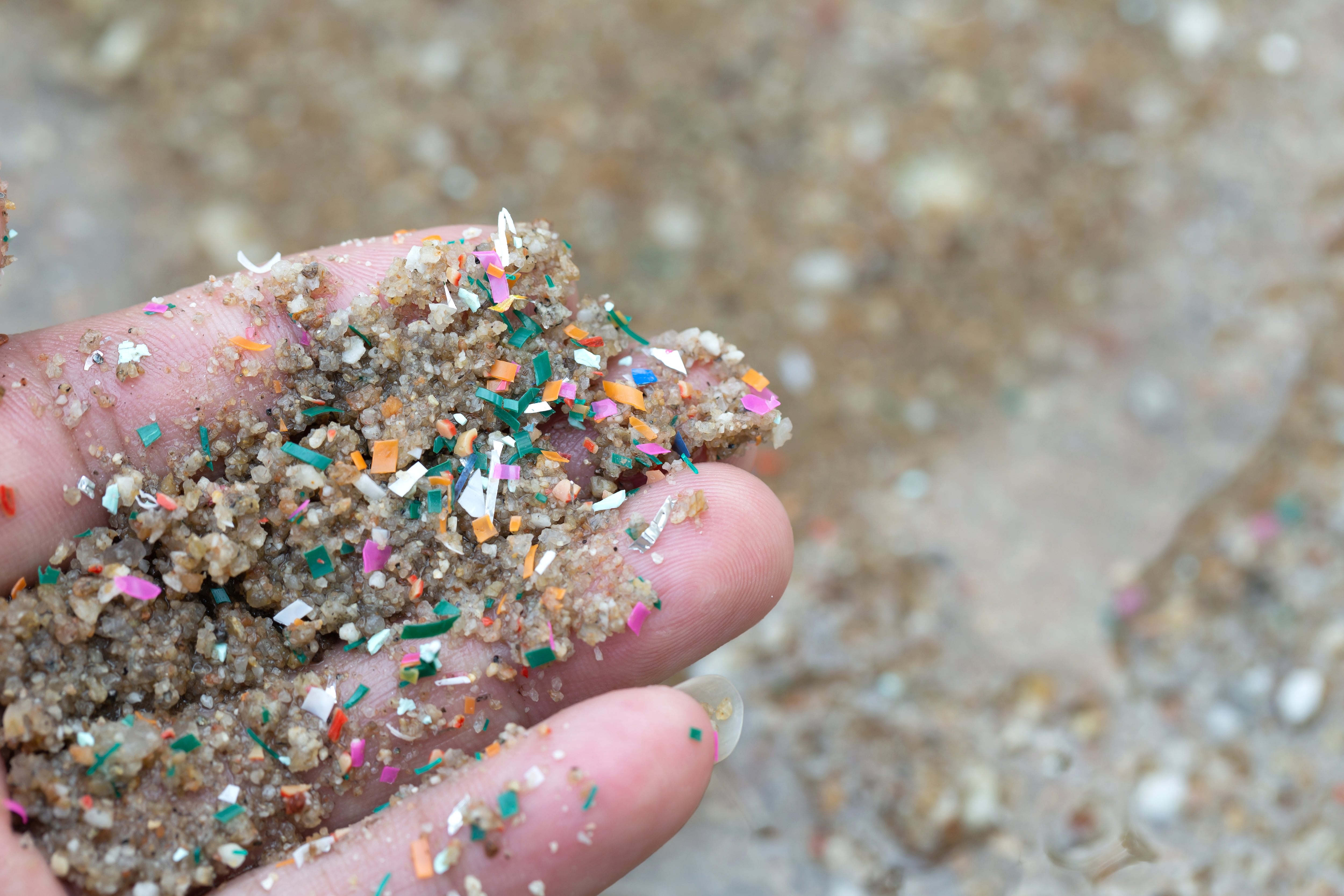 Microplásticos en la arena de la playa (Shutterstock)