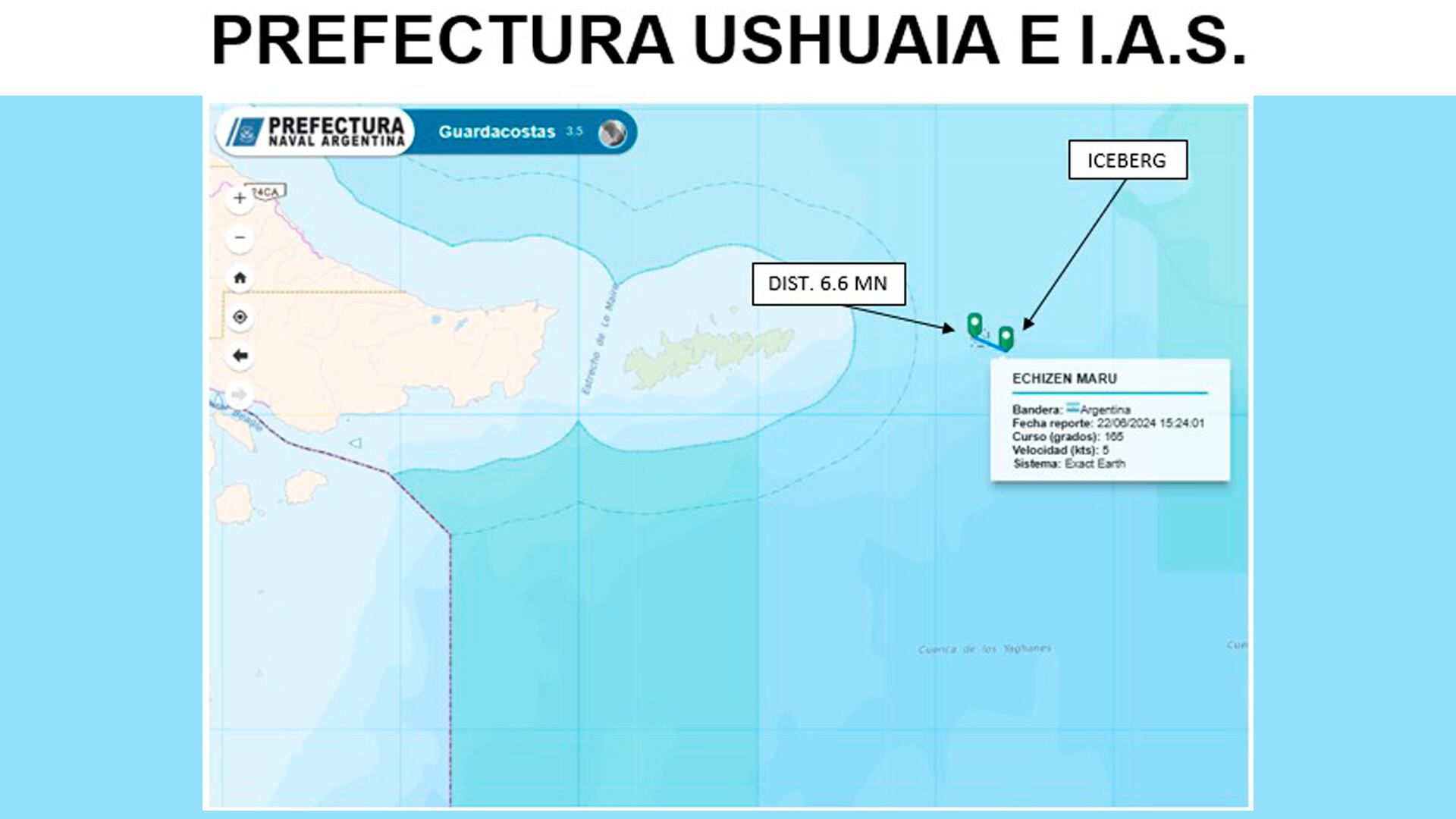 Alarma en Ushuaia por el avistaje de un iceberg cerca de la costa 1920