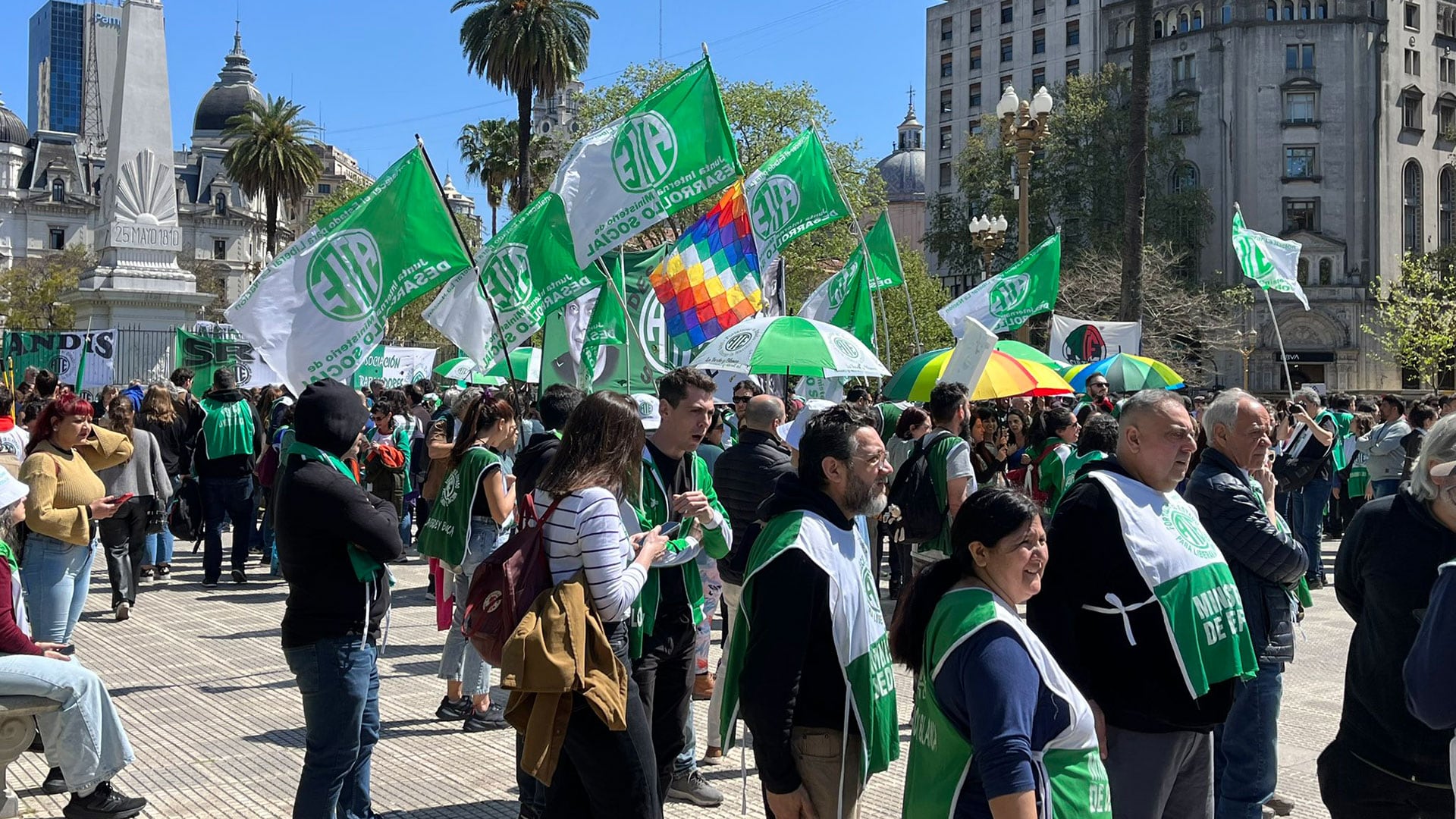 protesta sindicato ATE Plaza de Mayo