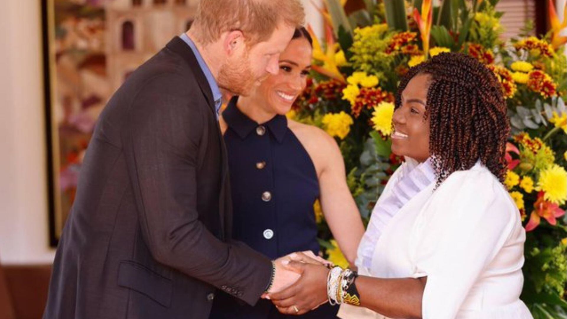 Meghan y Harry junto a Francia Márquez