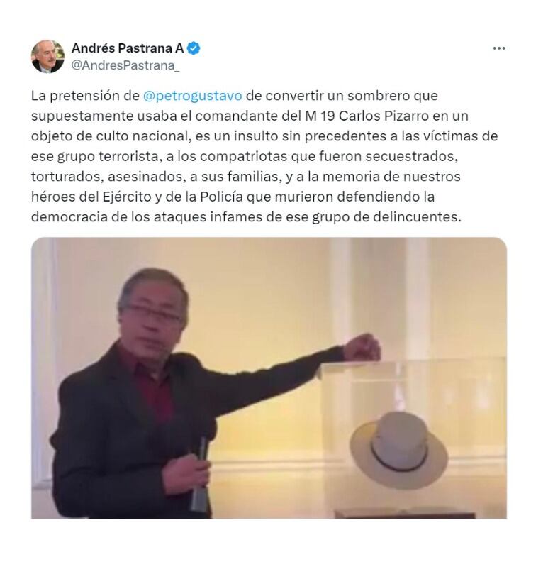 Andrés Pastrana y su mensaje a Gustavo Petro