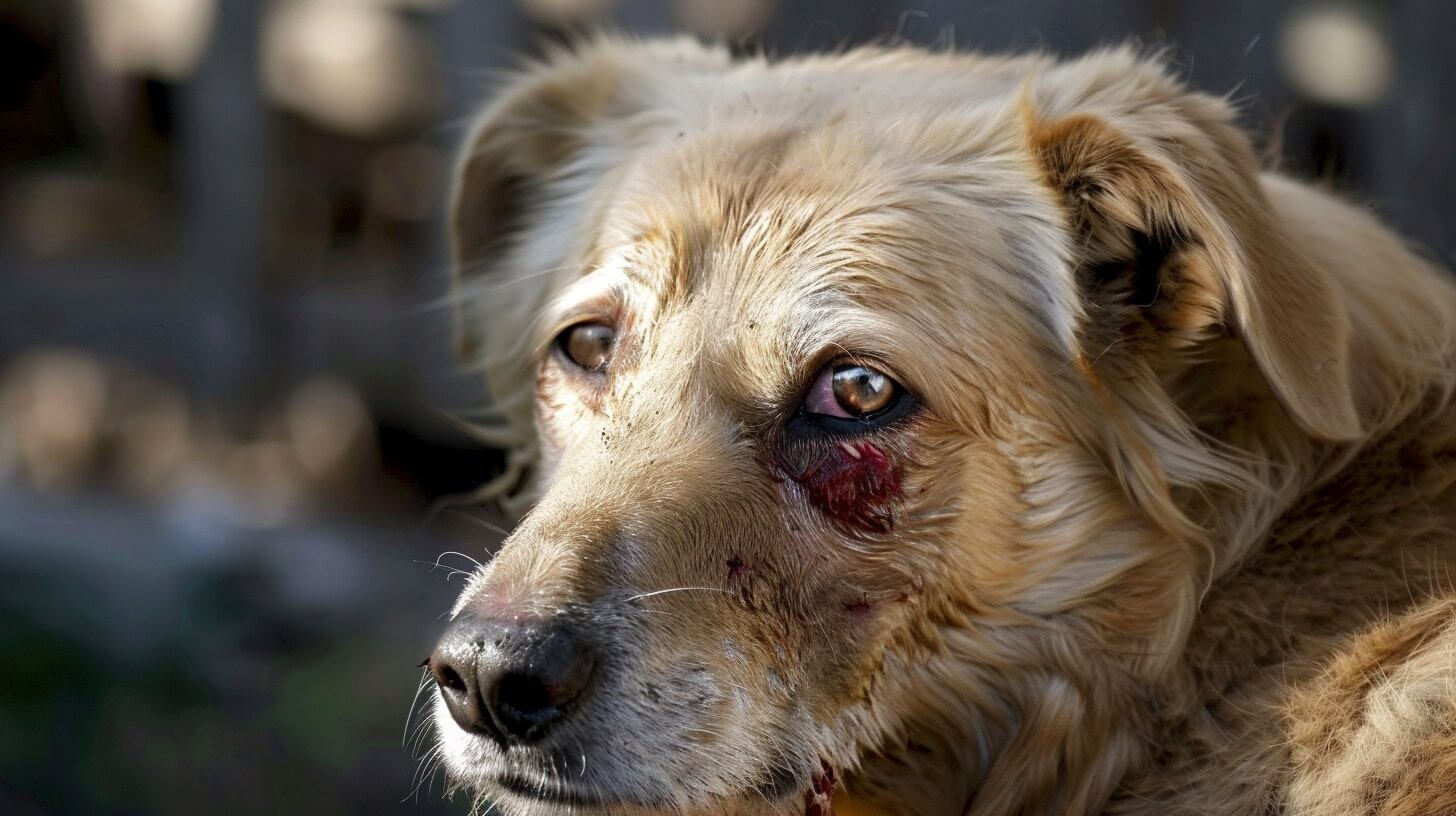 Perro afectado por leishmaniasis canina, evidenciando síntomas cutáneos y signos de debilidad. - (Imagen Ilustrativa Infobae)