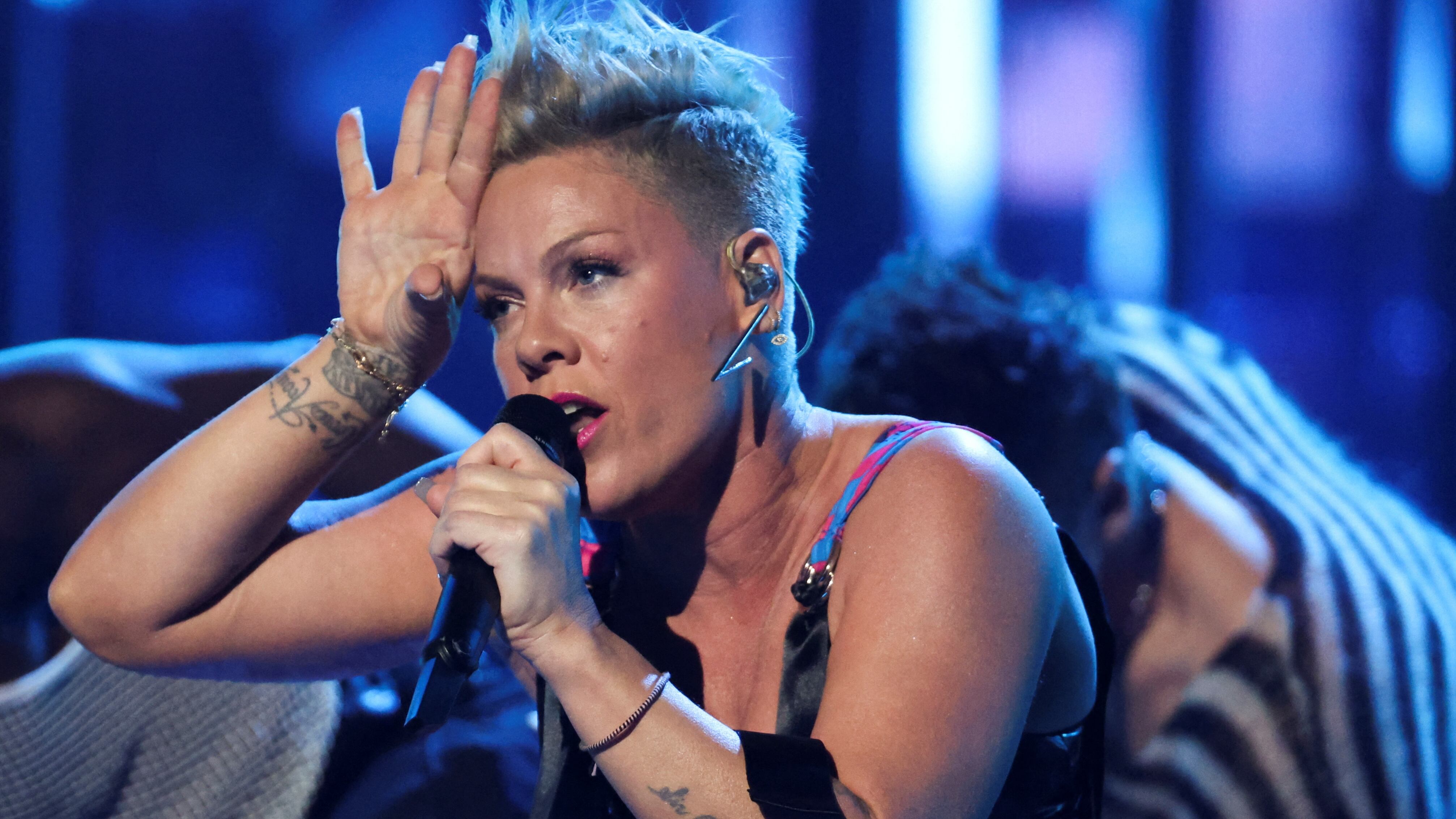 P!NK performs at the iHeartRadio Music Awards in Los Angeles, California, U.S. March 27, 2023. REUTERS/Mario Anzuoni