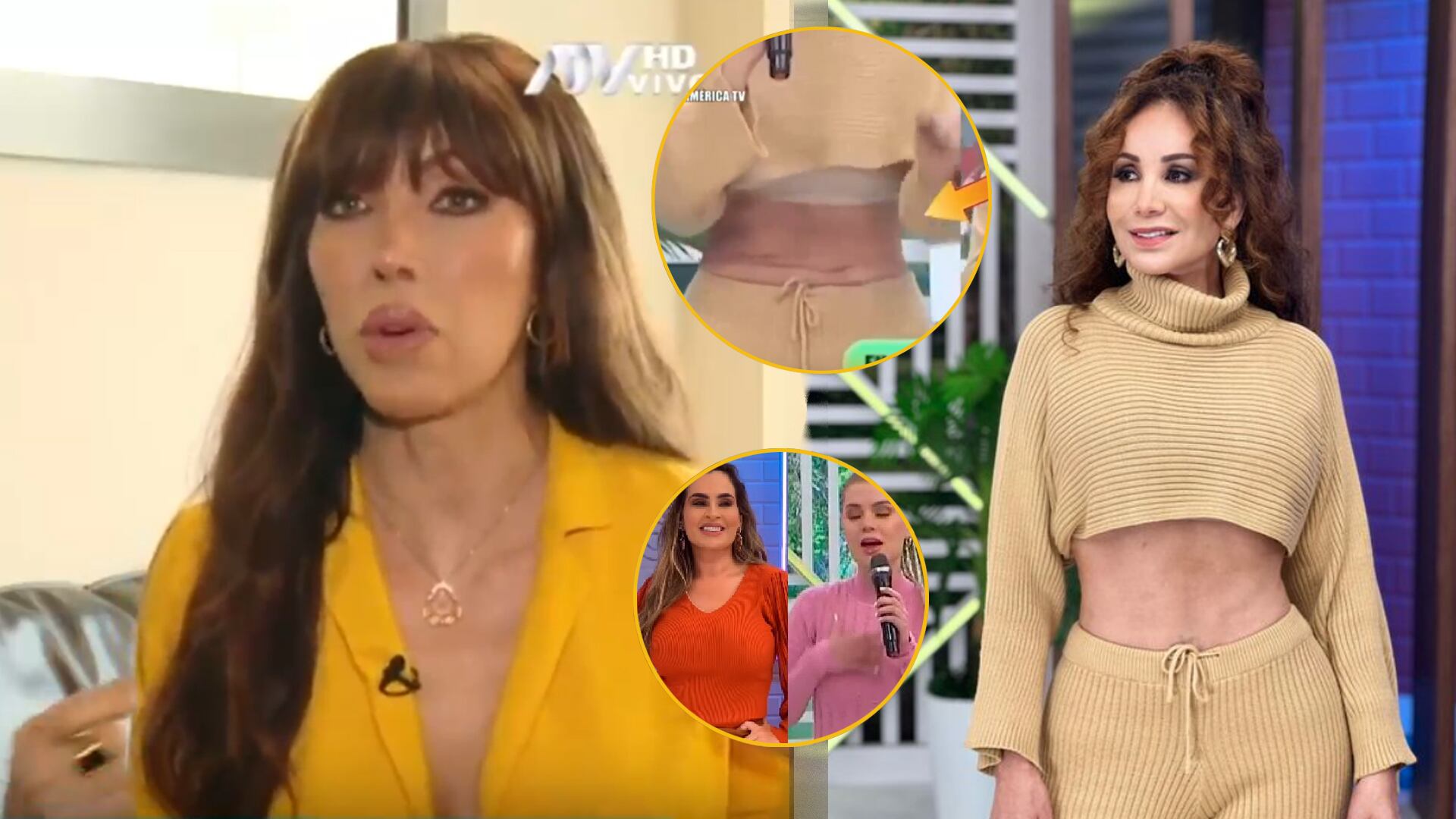 Nicole Akari criticó duramente el look de Janet Barboza, y le sugirió mejoras estéticas: “Parece un corte en el abdomen”. (Captura: Magaly TV La Firme)