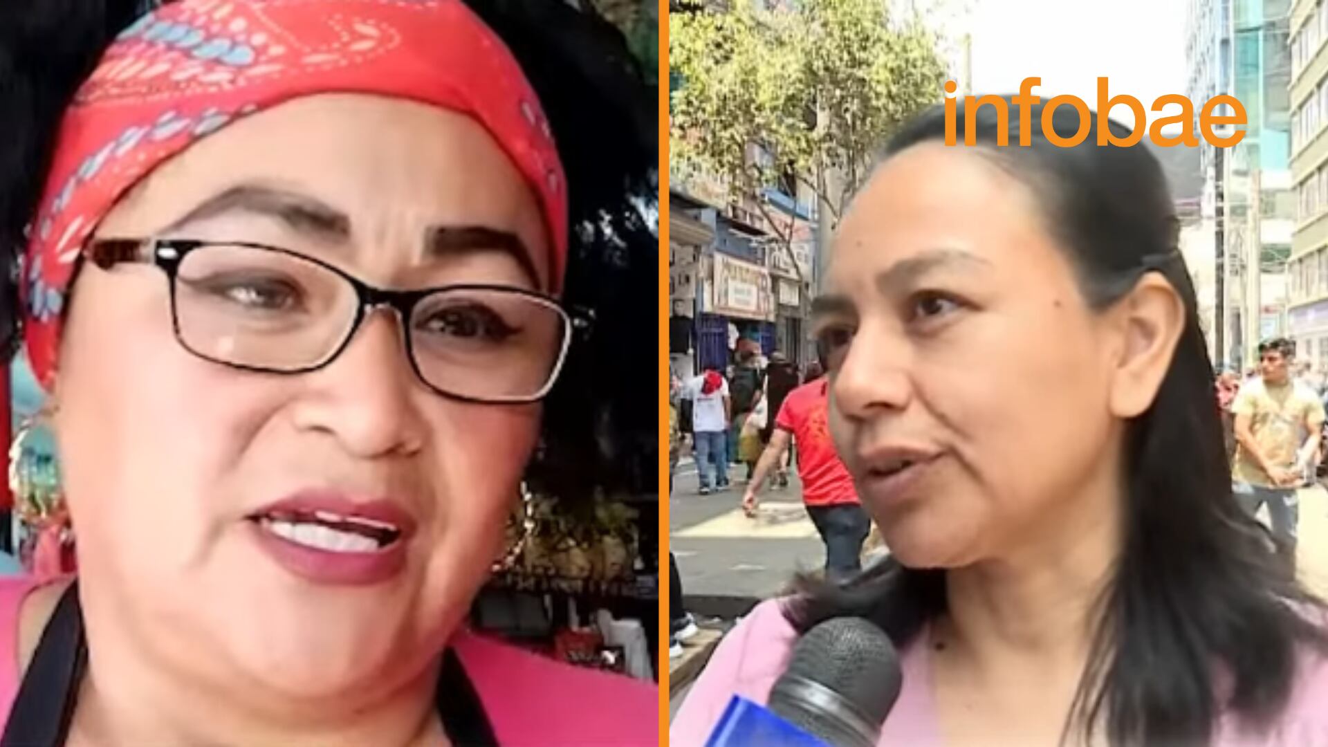 Las presidentas del Consejo Directivo de la Asociación Gamarra, Susana Saldaña; y de la Asociación de Mujeres Bodegueras del Perú de Lima Norte, Carla Pacheco; indicaron que la extorsión también afecta a sus sectores. (Foto: Composición - Infobae/Renato Silva/Panamericana)