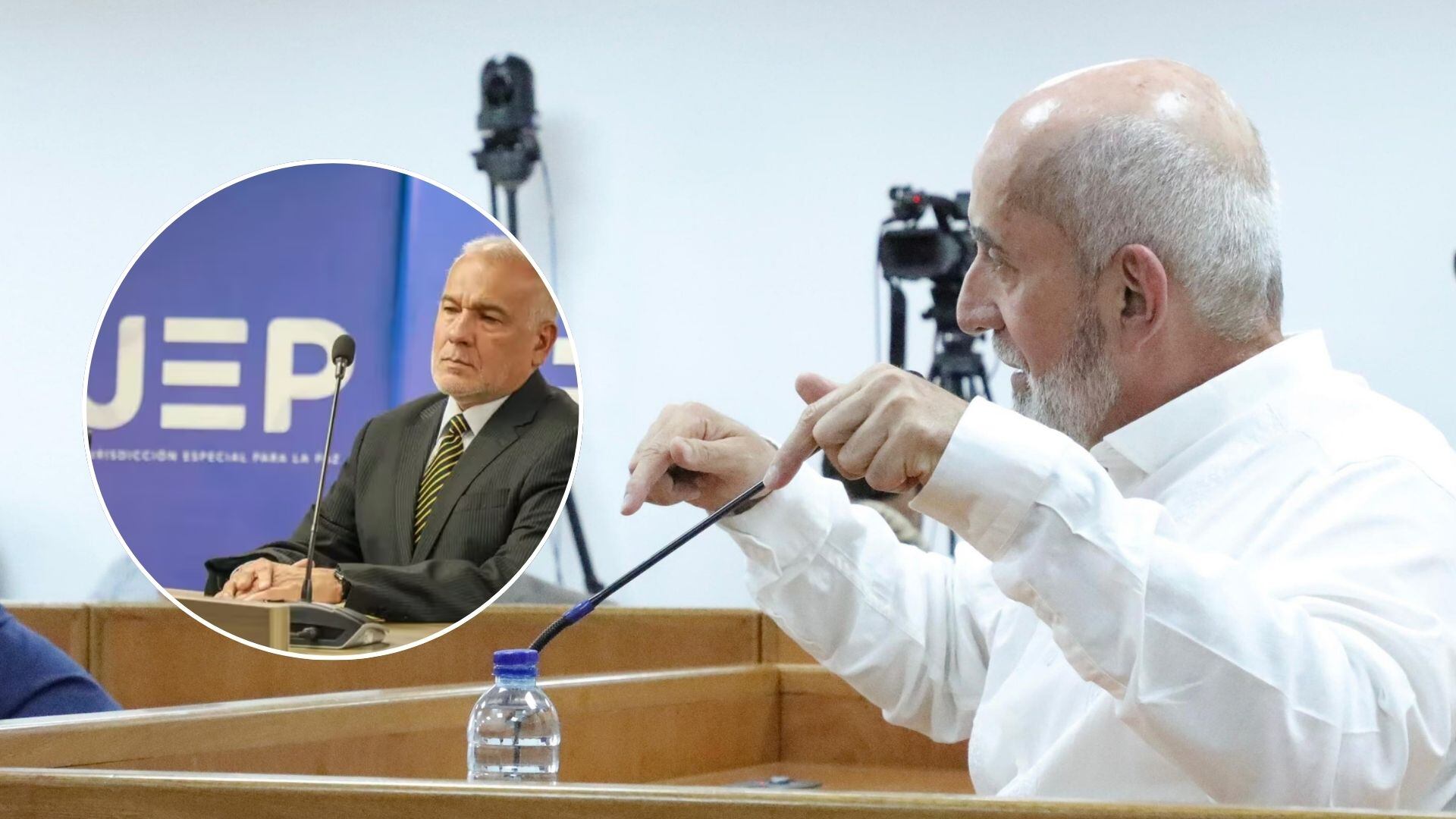 Gómez Naranjo detalló cómo Mejía ordenó presentar cuerpos de civiles como miembros de las Autodefensas Unidas de Colombia - crédito composición fotográfica Infobae/JEP