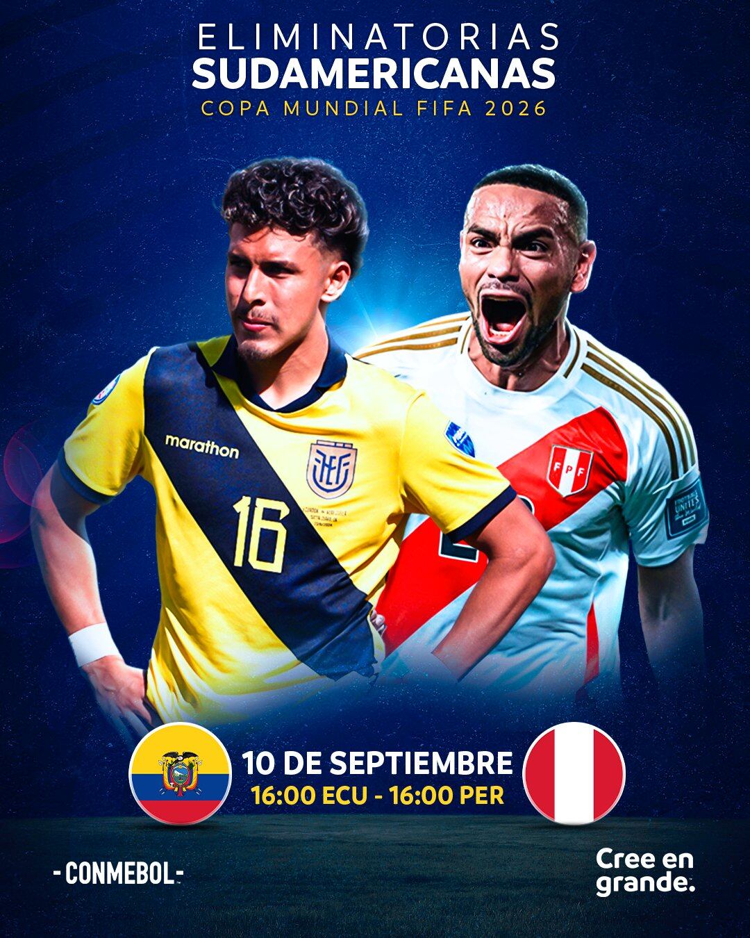 Conmebol calentó la previa del Perú vs Ecuador con publicación.