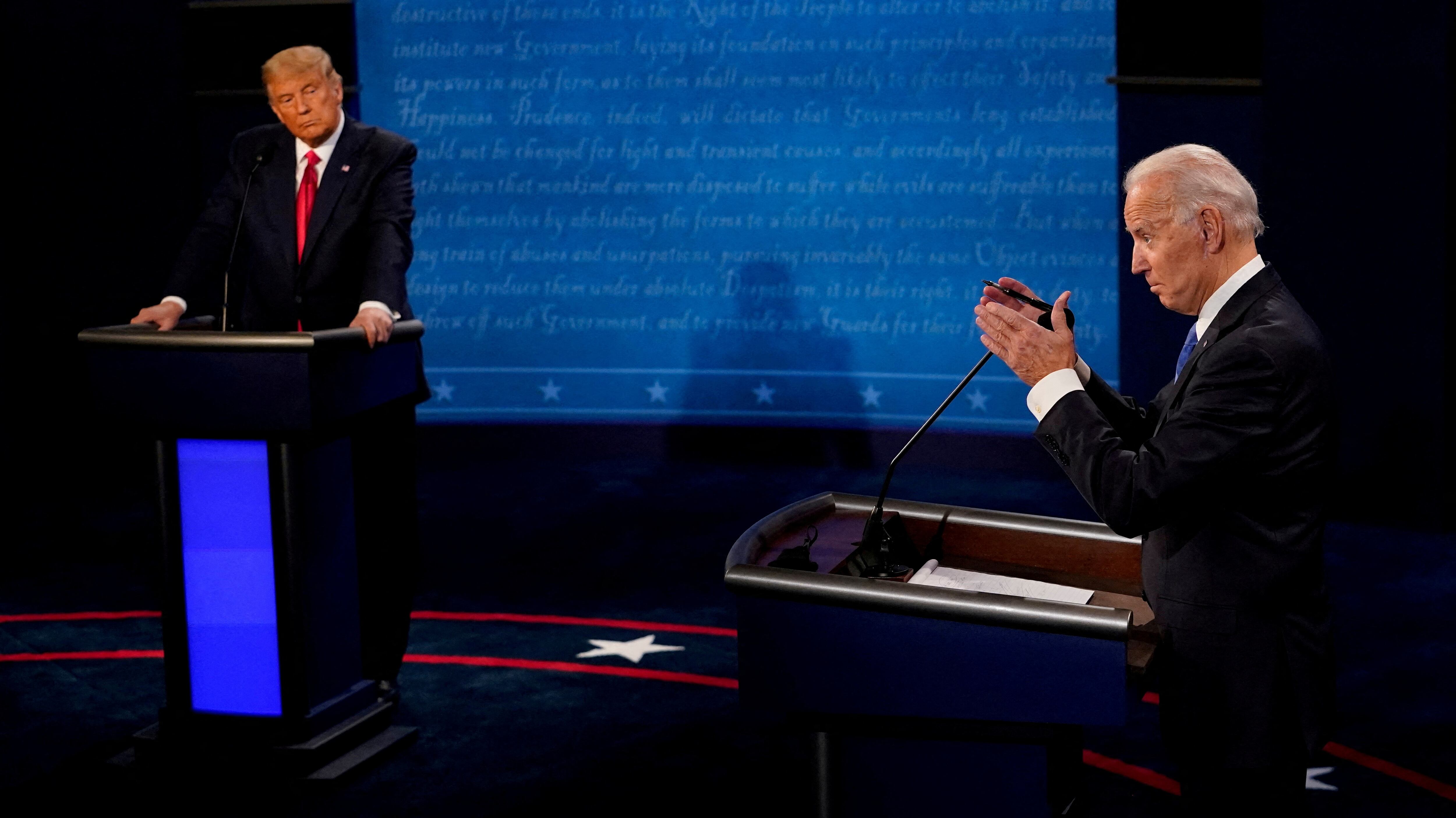 Fotografía de archivo. Debate presidencial realizado en Nashville, Tennessee, el 22 de octubre de 2020. (Reuters)