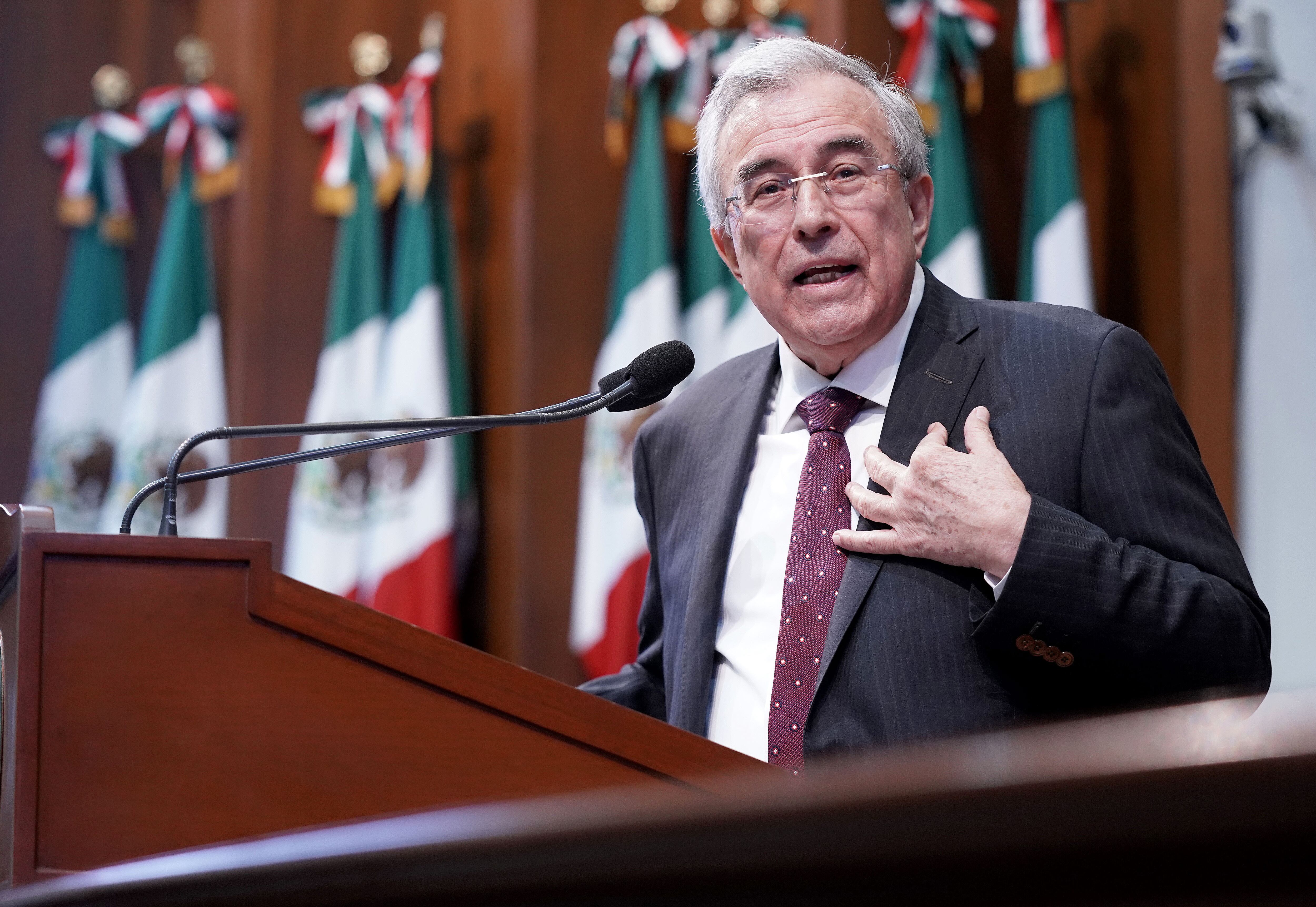 Fotografía de archivo que muestra al gobernador de Sinaloa, Rubén Rocha Moya. EFE/ Juan Carlos Cruz
