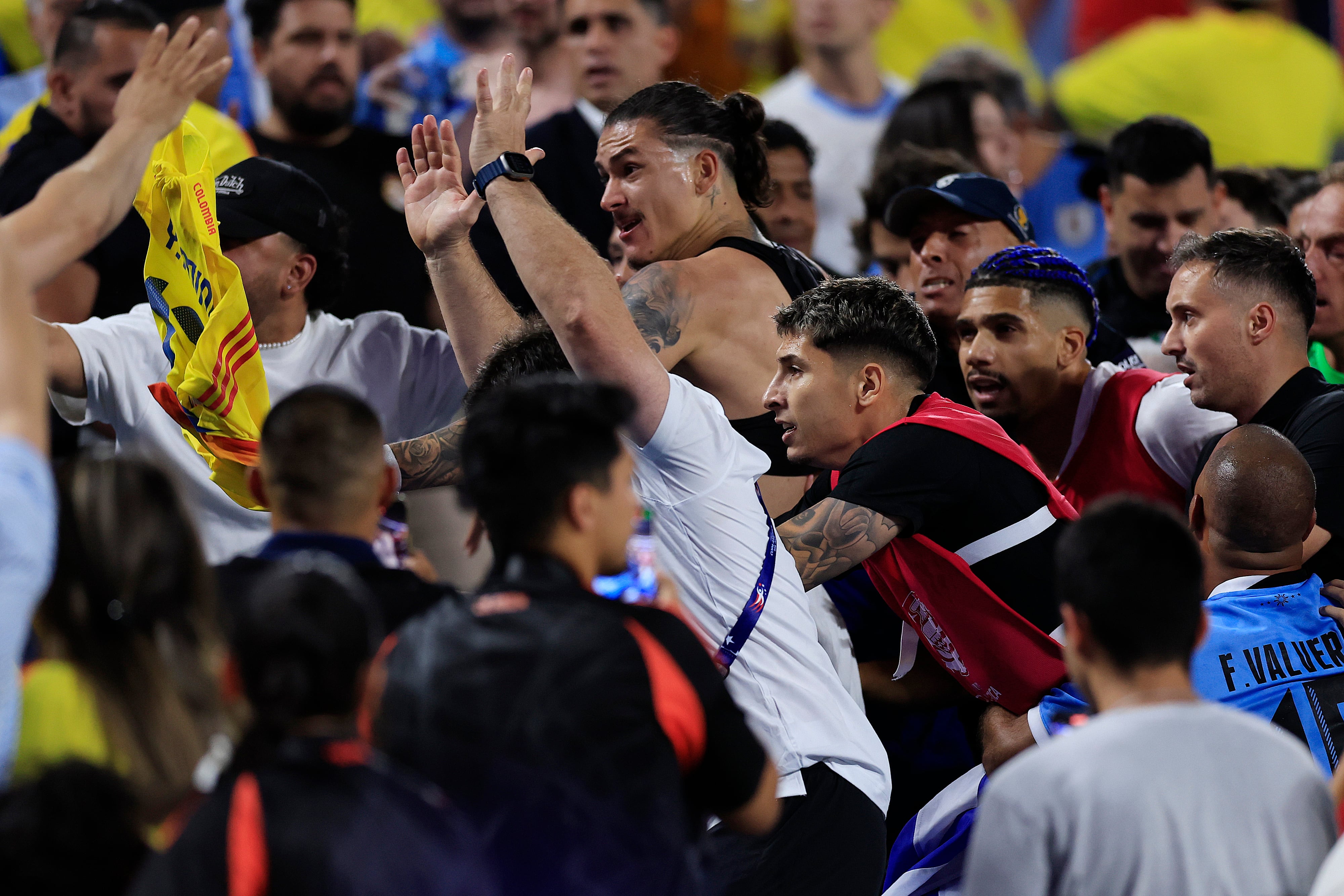 Copa América 2024 - Uruguay vs Colombia - Darwin Núñez se peleó con hinchas colombianos